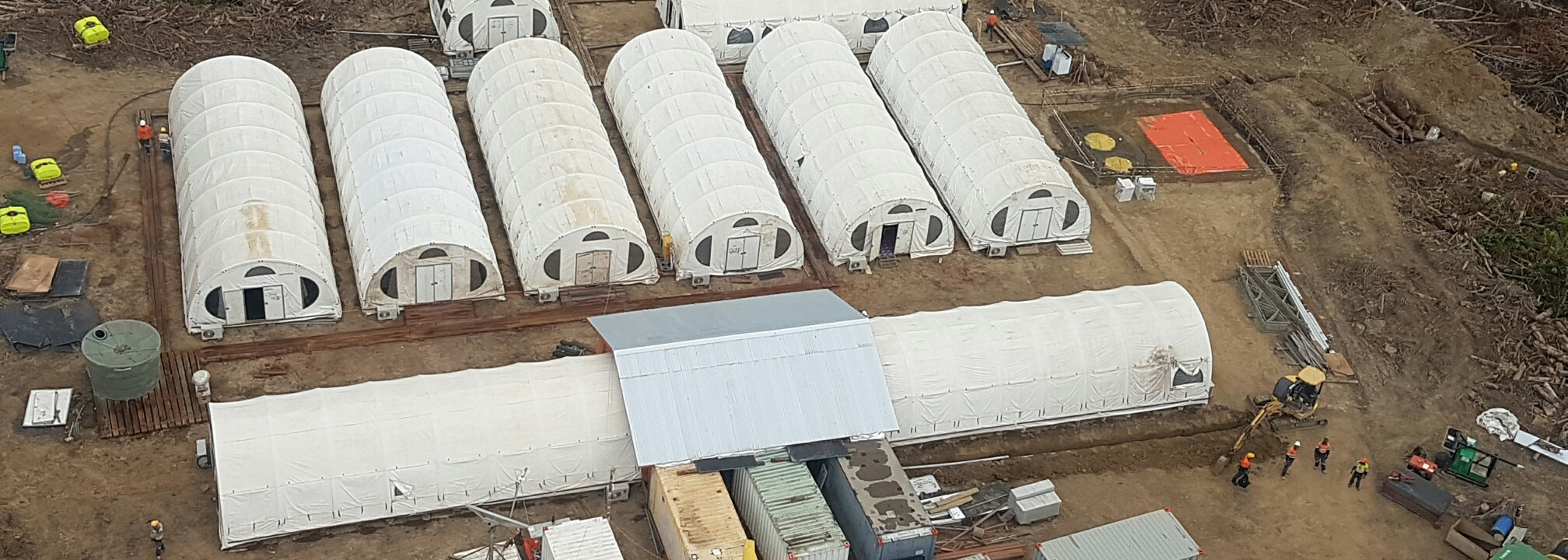 200 men camp under construction